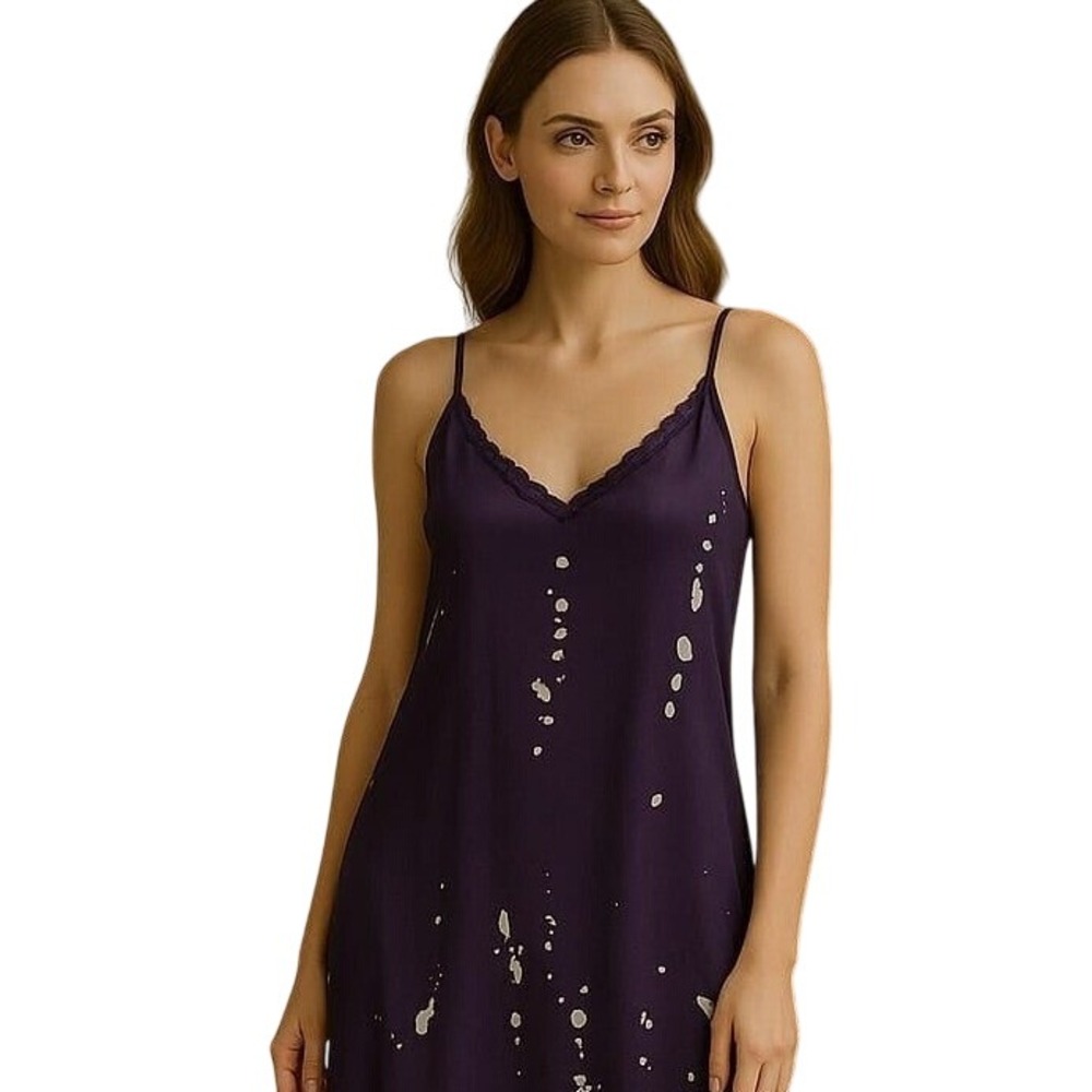 Emery Rose Spaghetti Strap OverAll‎ Abstract Print Evening Gown Cocktail Party M